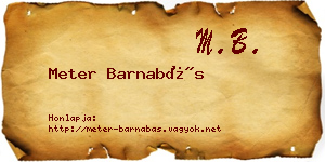 Meter Barnabás névjegykártya